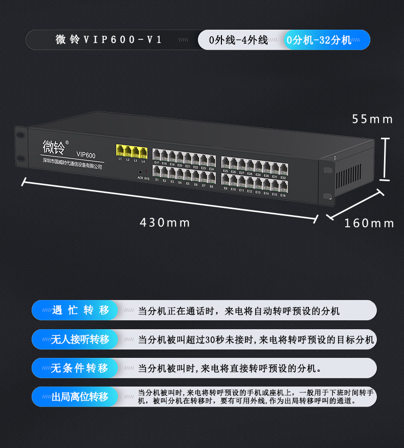 VIP600 微鈴系列V1-432型電話交換機(圖9)